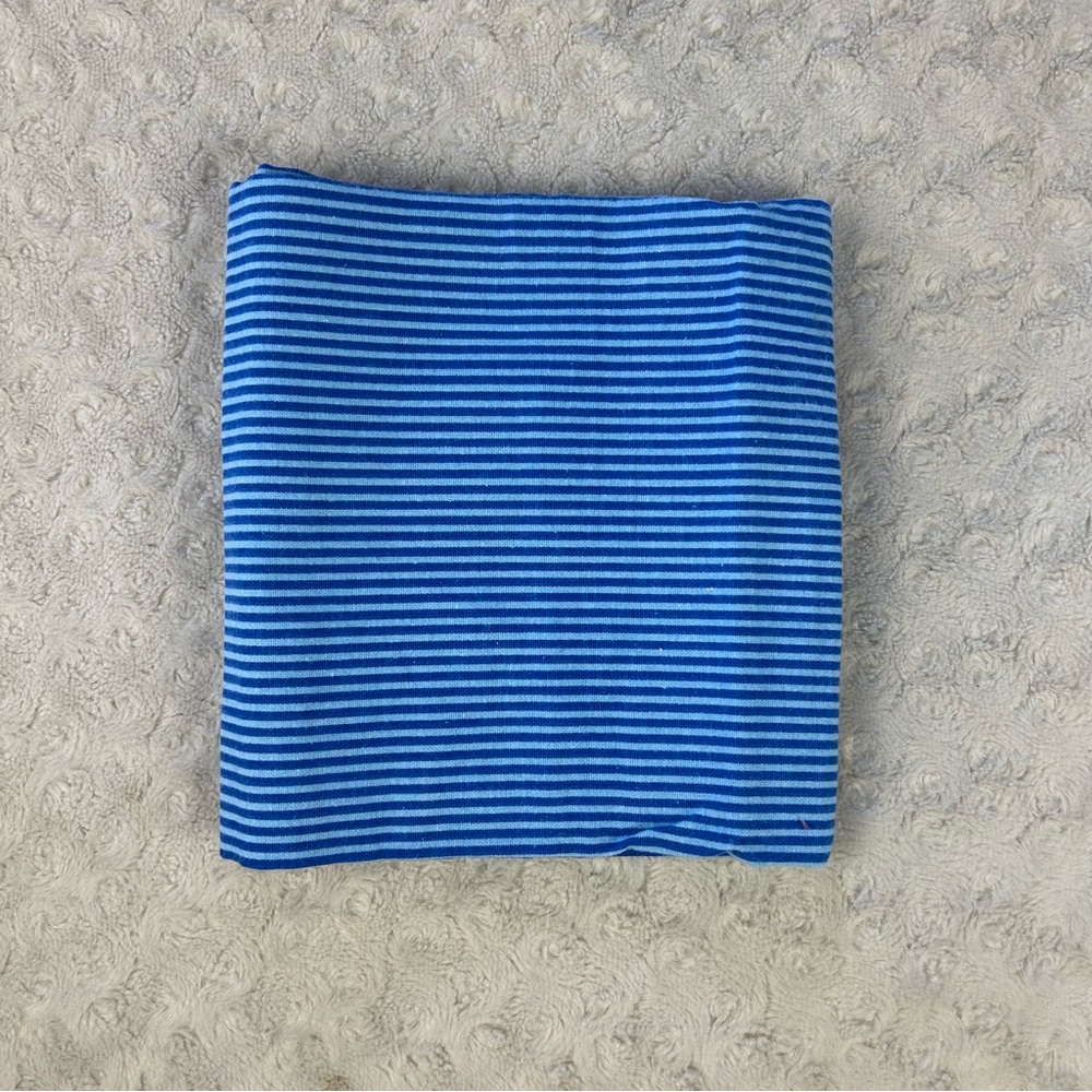 Gerber Blue Stripes Baby Receiving Blanket Two Tone Thin Flannel Swaddle